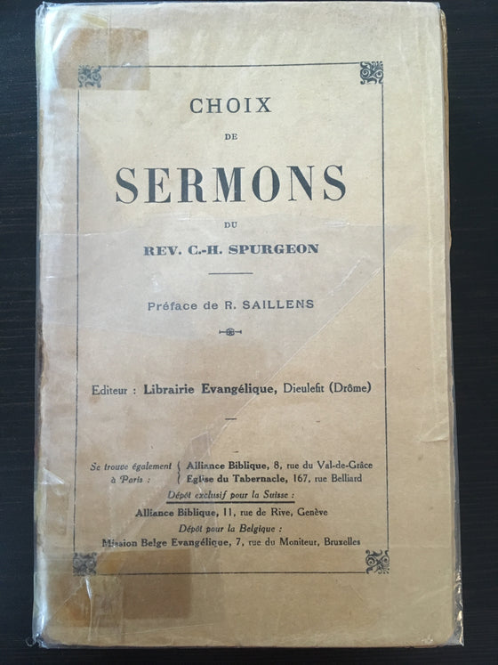 Choix de sermons du REV. C.-H. Spurgeon - ChezCarpus.com