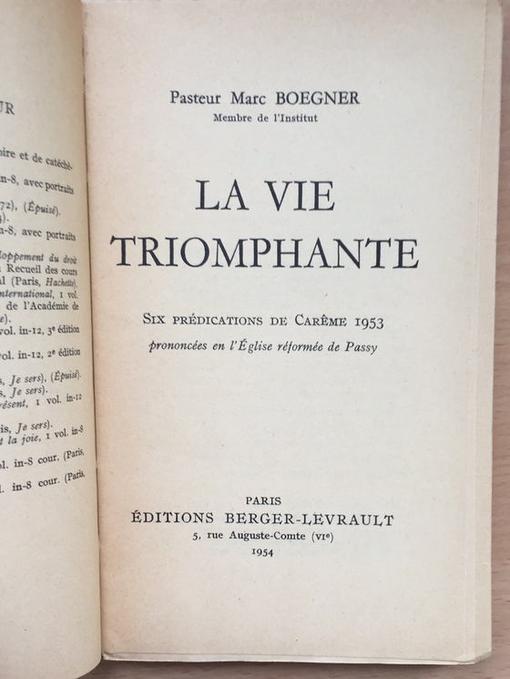 La vie triomphante