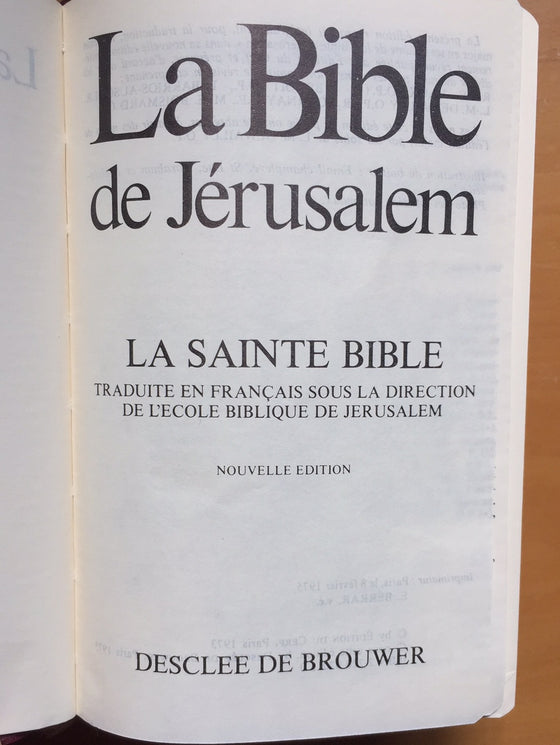 La Bible de Jérusalem (catholique)