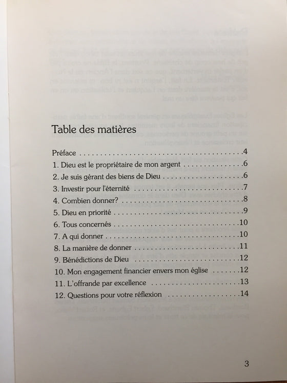 Le soutien financier de son église