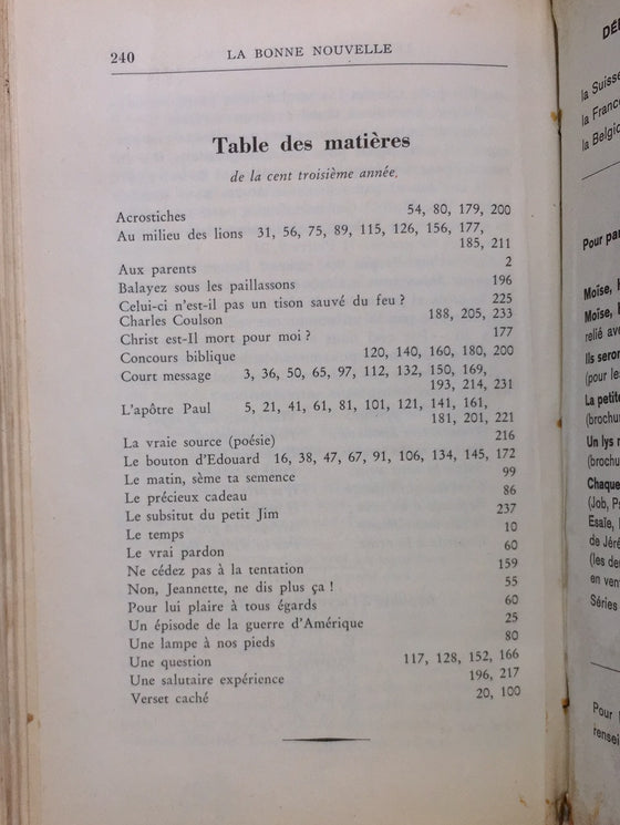 La Bonne Nouvelle annoncée aux enfants 1963