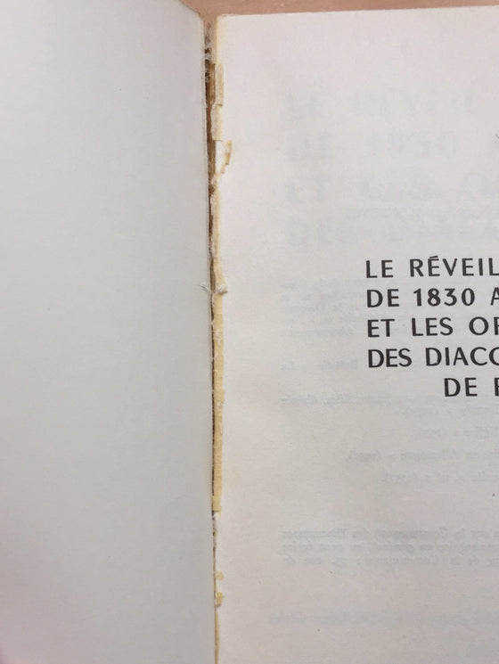 Le réveil de 1830 à Paris et les origines des diaconesses de Reuilly