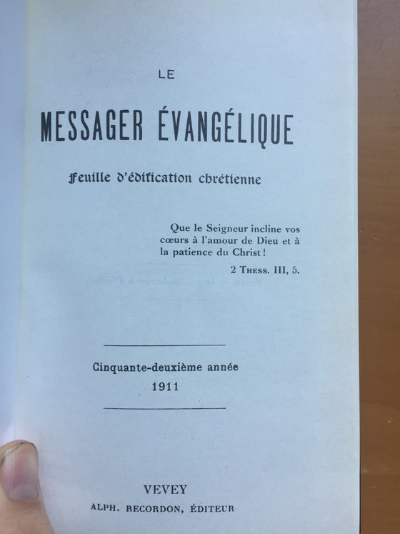 Le messager évangélique 1911