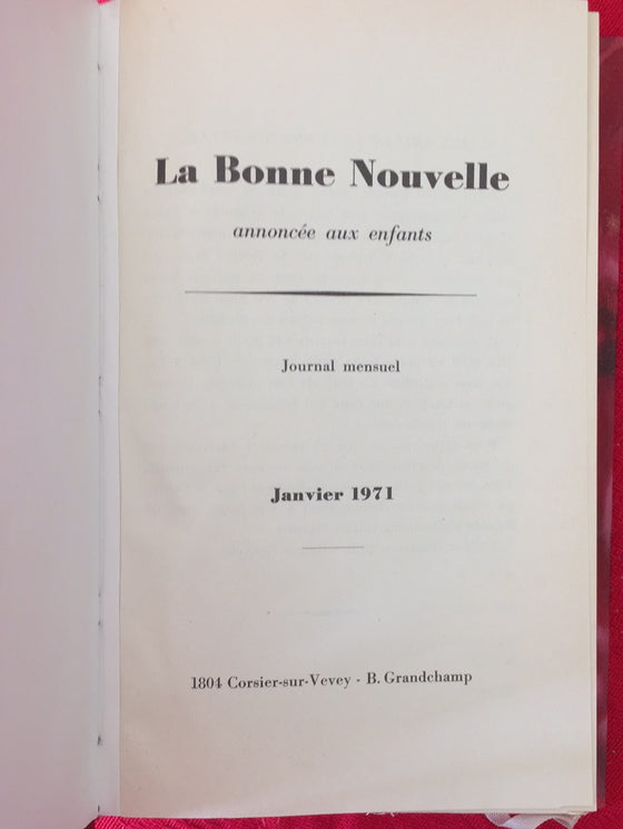 La Bonne Nouvelle annoncée aux enfants 1971-1972