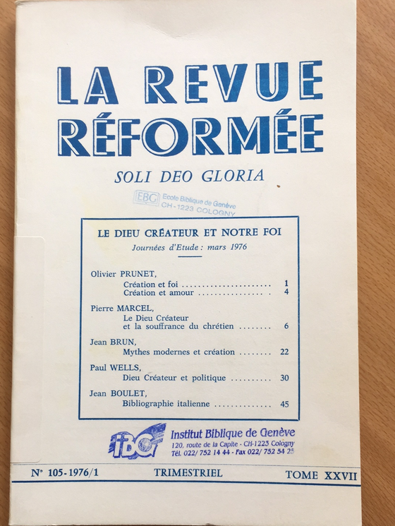 La revue réformée #105 1976/1