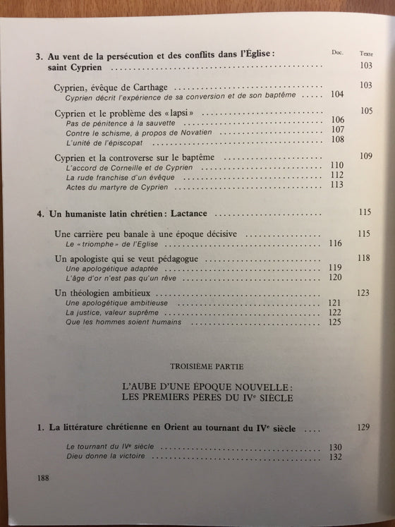 Les Pères de l’Eglise Volume 1 du Ier au IVe siècle