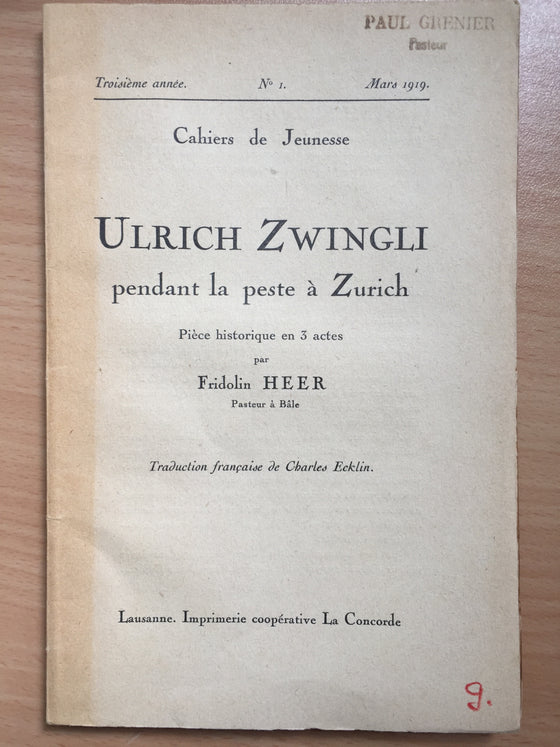 Ulrich Zwingli pendant la peste à Zurich