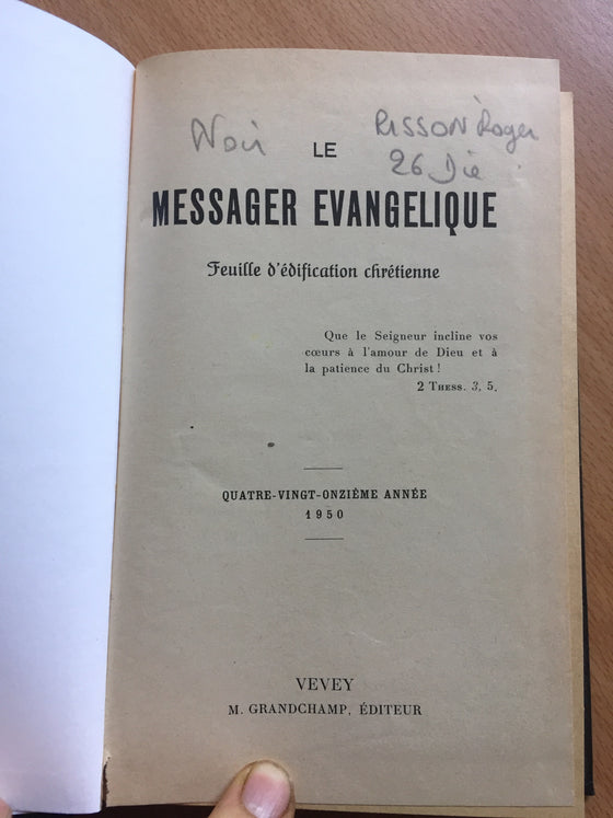 Le Messager évangélique 1950