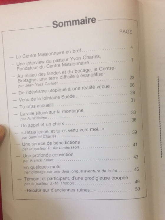 Document Expériences n.62 Le centre missionnaire 20 ans après...