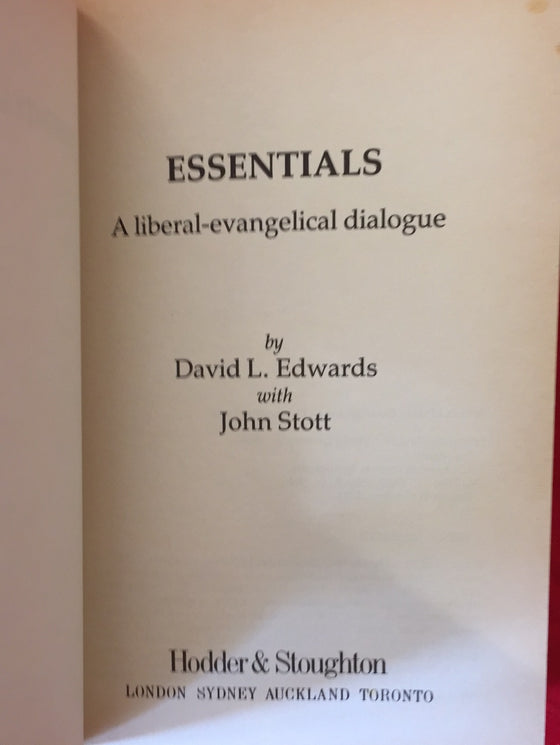 Essentials: A liberal-evangelical dialogue