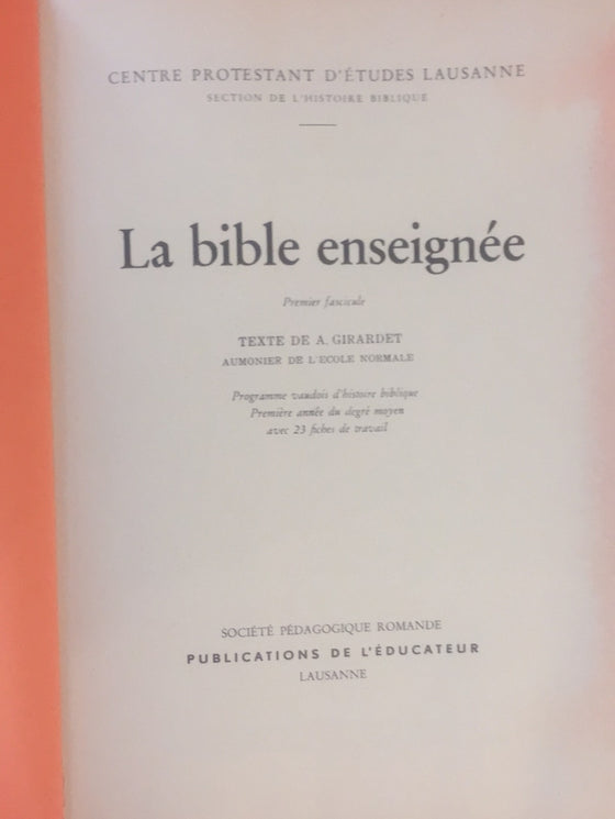 La Bible enseignée