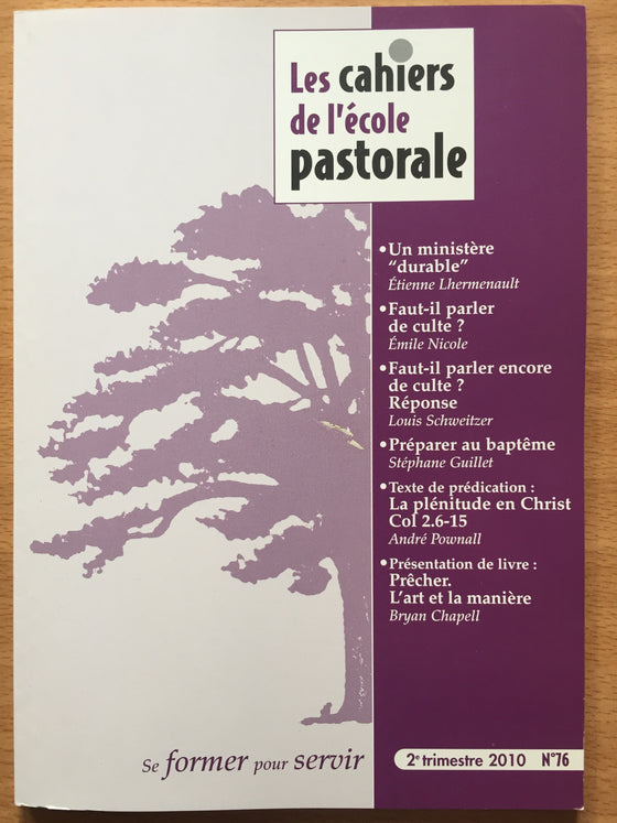 Les cahiers de l’école pastorale - 2e trimestre vol.76