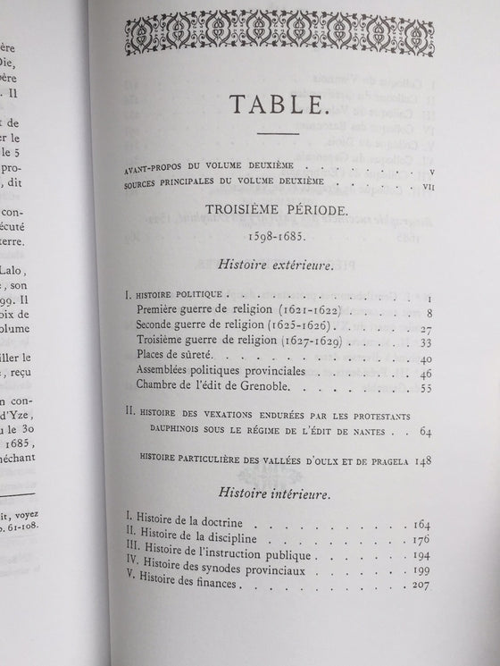 Histoire des Protestants du Dauphiné aux XVIe, XVIIe et XVIIIe siècles Volume deuxième