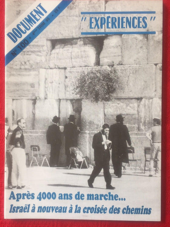 Document Expériences n.100 Après 4000 ans de marche... Israël à nouveau à la croisée des chemins