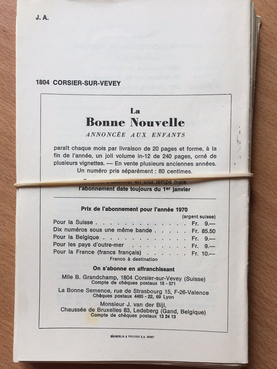 La Bonne Nouvelle annoncée aux enfants 1970