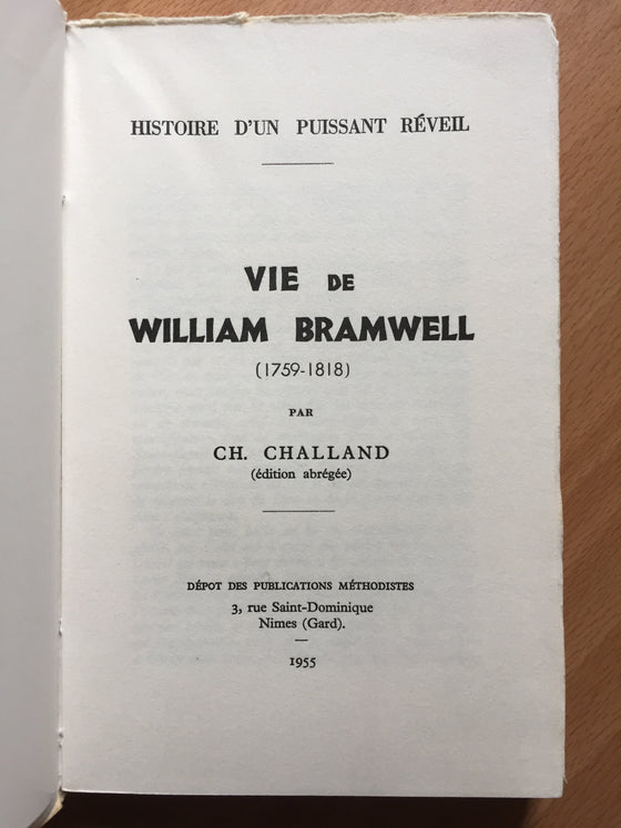 Vie de W. Bramwell