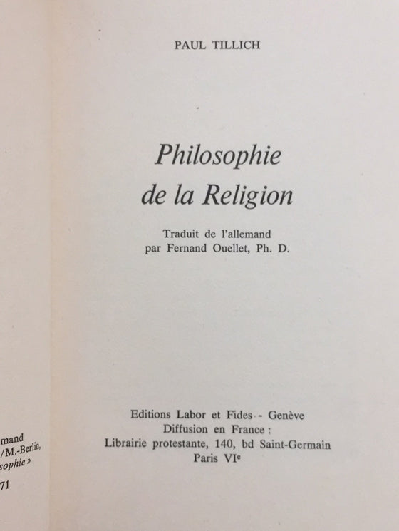 Philosophie de la Religion