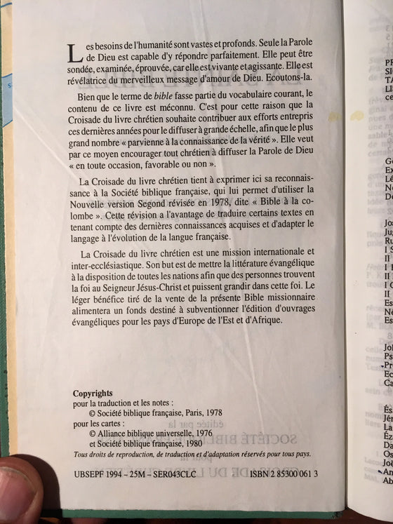 La sainte bible : traduction colombe - ChezCarpus.com