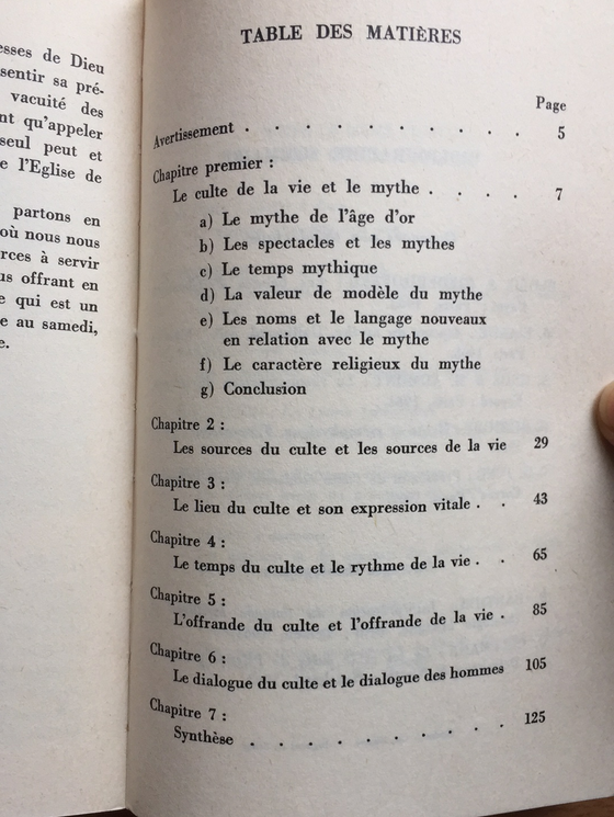 La vie du culte et le culte de la vie