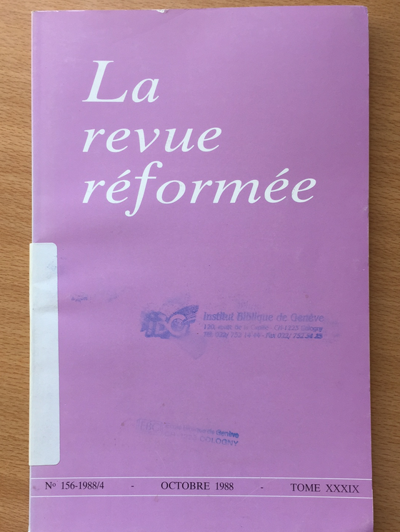 La revue réformée #156 1988/4