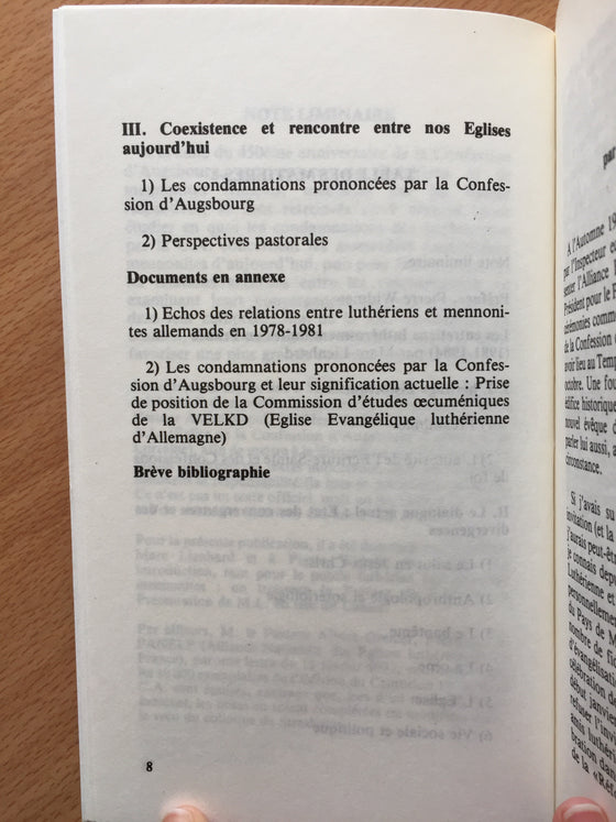 Les entretiens luthero-mennonites (1981-1984) vol.16 Les cahiers de Christ seul
