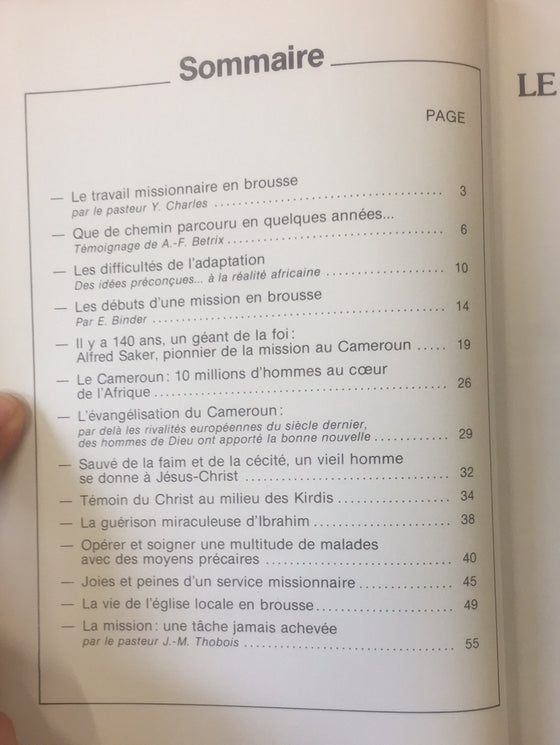 Document Expériences n.63 La vie d'une mission en brousse aujourd'hui...