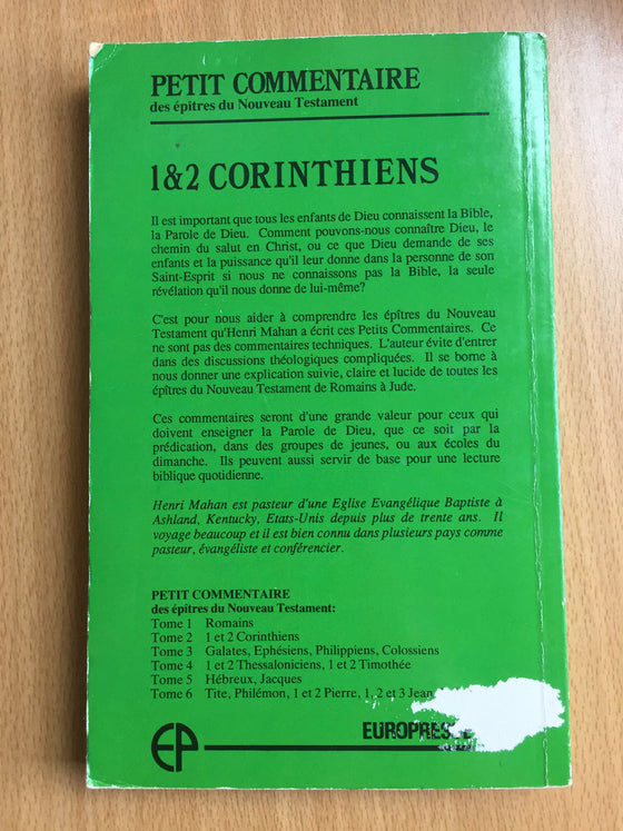 Petit commentaire des épître du nouveau testament vol.2 (1 et 2 Corinthiens)