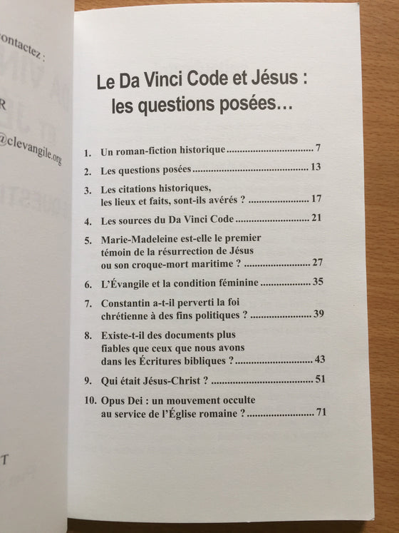 Les questions posées le Da Vinci code et Jésus