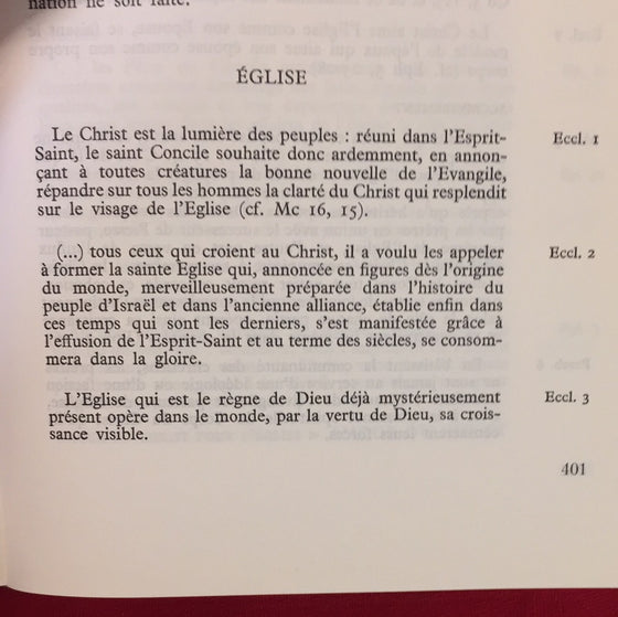 Synopse des textes conciliaires (catholique)