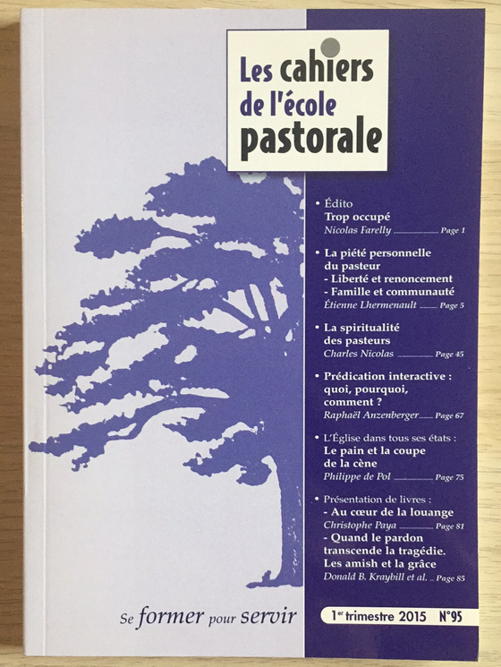 Les cahiers de l’école pastorale - 1er trimestre 2015 vol.95