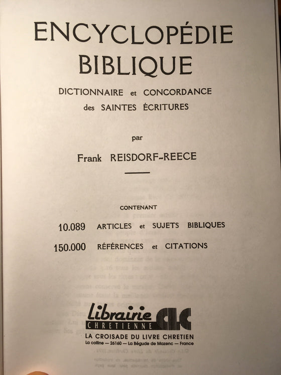 Encyclopédie biblique (dictionnaire + concordance + commentaire) - ChezCarpus.com