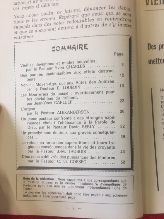 Document Expériences n.29 D’étranges superstitions dans des milieux évangéliques ?