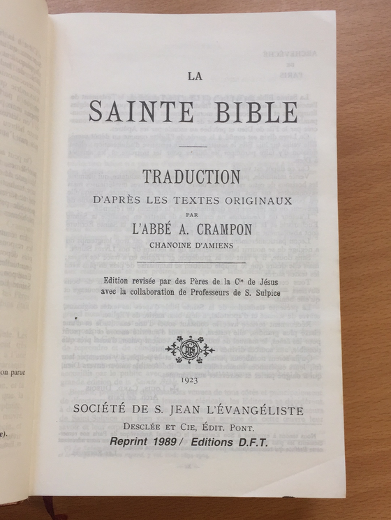 La sainte bible