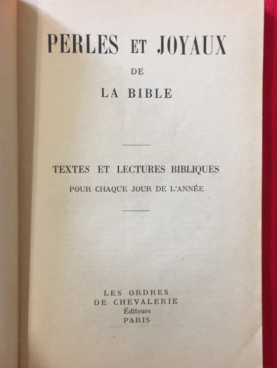 Perles et joyaux de la Bible