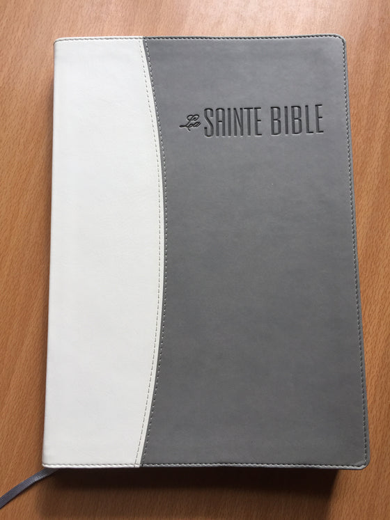 La sainte bible, souple duo blanc et gris