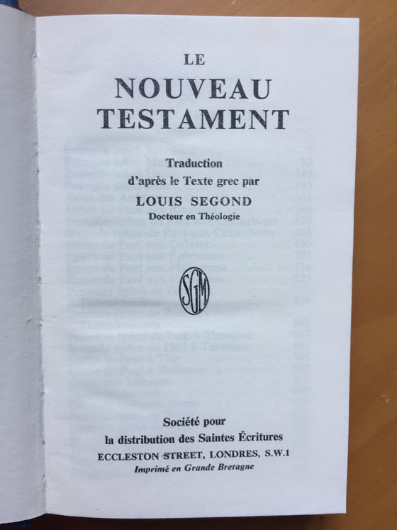 Le Nouveau Testament Louis Segond de poche