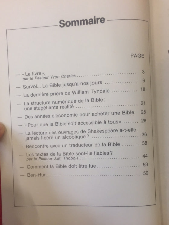 Document Expériences n.55 La Bible message de Dieu aux hommes de tous les temps