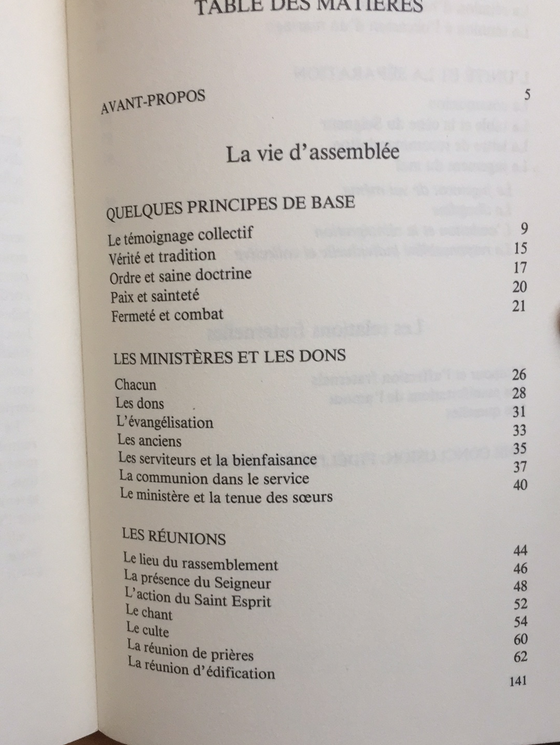 Réflexions sur la vie d’assemblée et les relations fraternelles