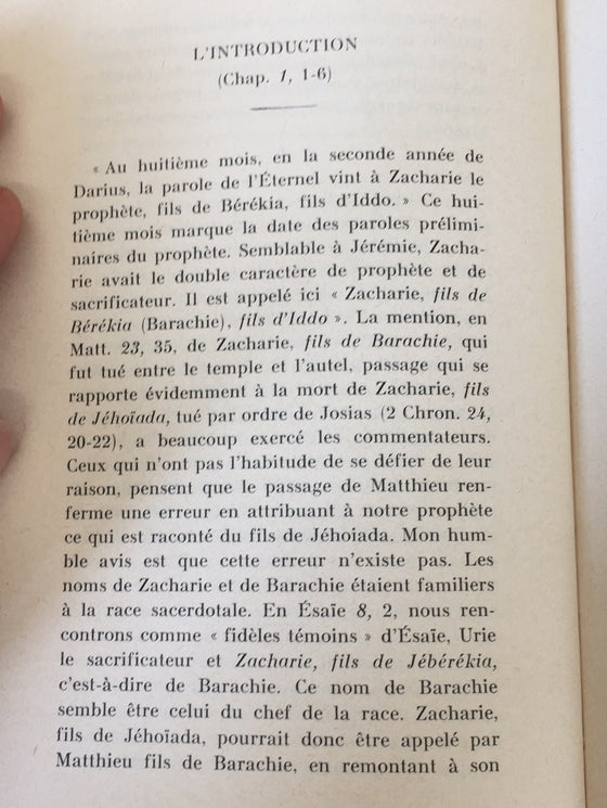 Le livre de Zacharie le prophète