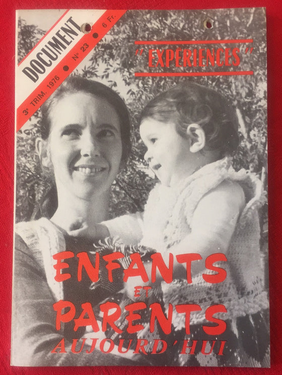 Document Expériences n.23 Enfants et parents aujourd’hui