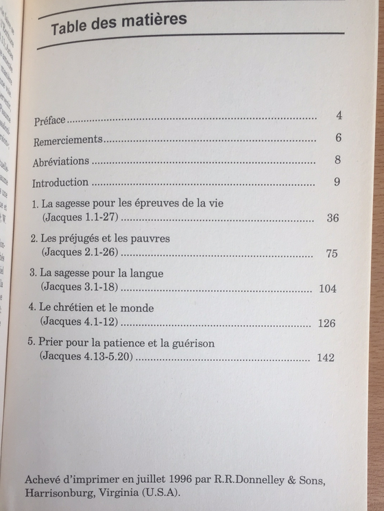 Commentaire sur l’épître de Jacques