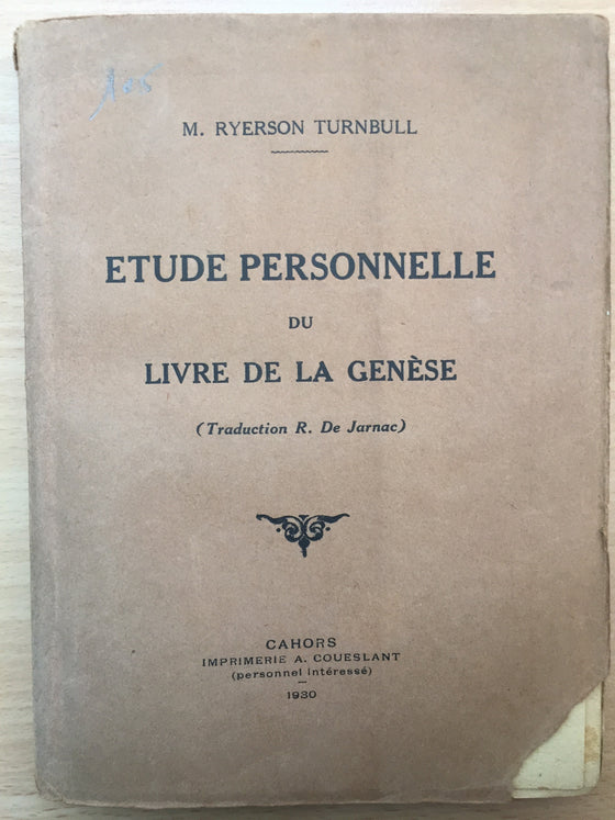 Étude personnelle du livre de la Genèse