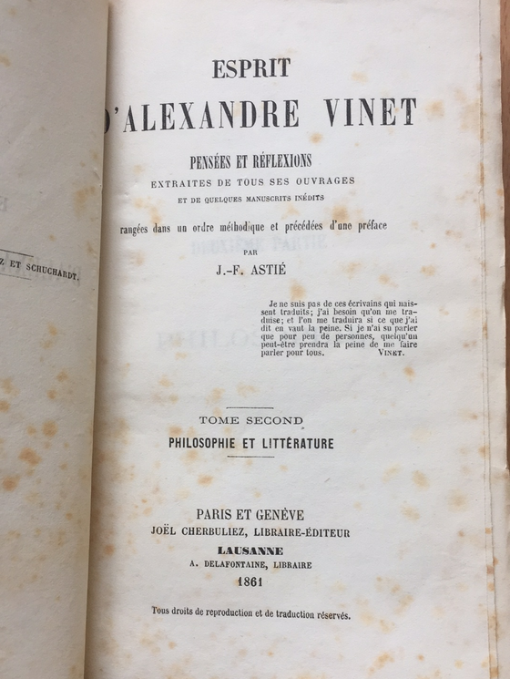 Esprit d’Alexandre Vinet