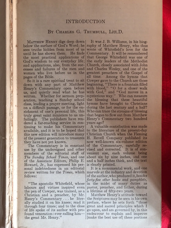 Matthew Henry's Commentary Volume I to VI