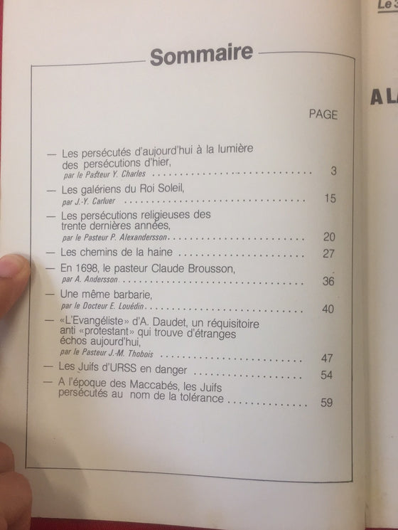 Document Expériences n.56 Les persécutés d’aujourd’hui...à la lumière des persécutions d’hier