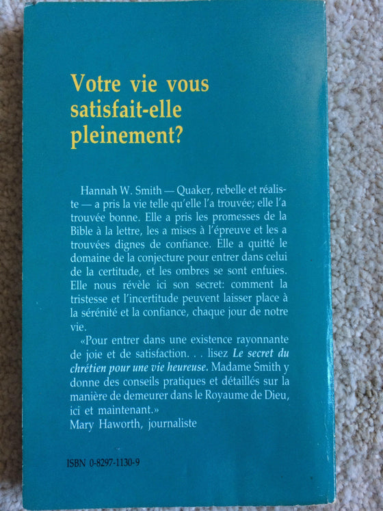 Le secret du chrétien pour une vie heureuse - ChezCarpus.com