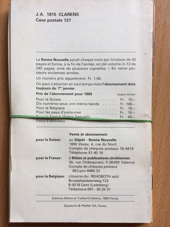 La Bonne Nouvelle annoncée aux enfants 1982