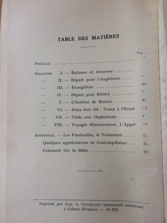 G. Müller, L’apôtre de la foi