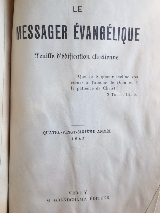 Le messager évangélique 1945