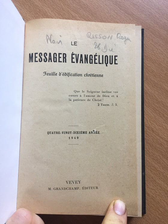 Le messager évangélique 1949